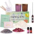 DARJEN Candle Making Kits for Beginners, DIY Starter Scented Candles Making Kit - 2 Glass Jars(Purple, Amber), Soy Wax, Scented, Card & More, Full Soy Candle Making Supplies Set Perfect Gifts