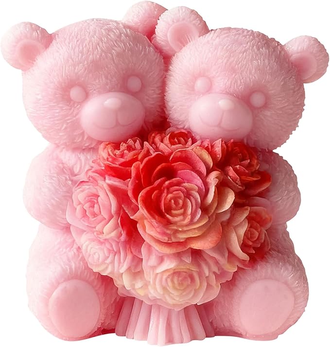 Tulip Flower Bear Heart Cylinder Candle & Resin Mold - Resin Casting Silicone Molds for Home Decor & Candle Making Wave Spiral Mold