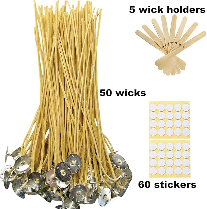 50 PCS 10 inch 2.5mm Hemp Candle Wick Beeswax Candle Wicks Pre-Waxed Candle Wicks Hemp Wicks Candle Wick Butter Candle Making Wicks 100% Organic