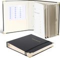 3-Ring Folder Organize Sturdy Hardboard Important Document Organizer with Expanding Pockets for Home, School, Office Use (Black)