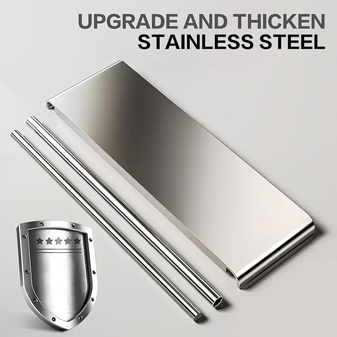 Large Under Sink Organizer 2 Tier Expandable Heavy Stainless Steel Shelf Adjustable Height for Under Kitchen Bathroom Sink Organizers and Storage (Large Size: 8 Panels)