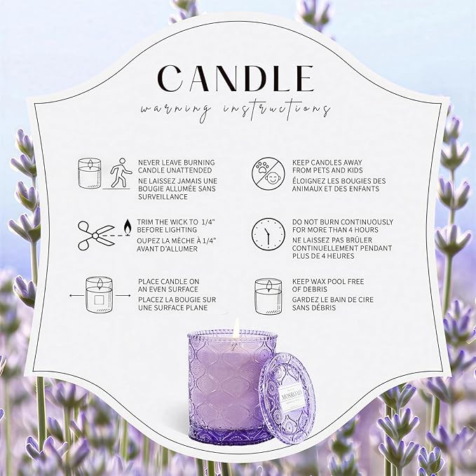 Dream Weaver Lavender Scented Jar Candle - Relaxing & Calming Aromatherapy Candle for Sleep, Natural Soy Wax Lavender Home Scented Candles for Stress Relief & Meditation, 50-Hour Long Burn Time