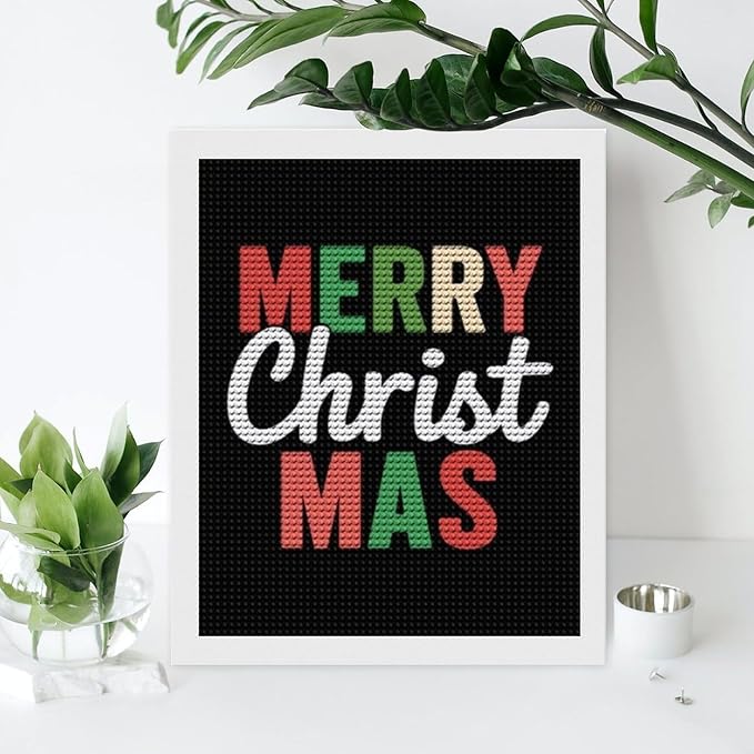AIVKIEJK Diamond Painting Kits for Adults - Merry Christmas Painting DIY 5D Full Drill Diamond Dots Paintings with Diamonds Gem Art and Crafts Home Decor 16"x20"