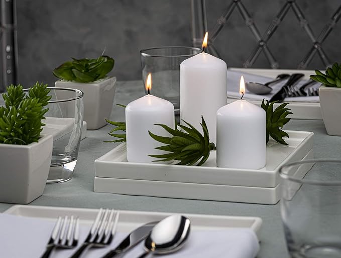 Bolsius White Pillar Candles – 2x3 Inches – 20 Pack Unscented – Premium European Quality – Dripless, Smokeless, and Clean Burning Household Candles – Perfect for Wedding, Party, Dinner, And Home Décor