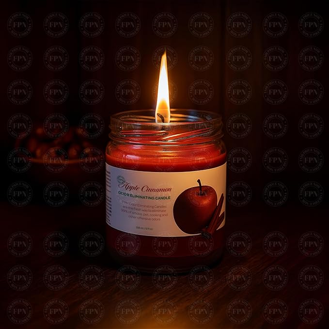 Candle Set Apple Cinnamon Odor Eliminating – 2 Pack 12 oz Soy Wax Candles for Home – Long-Lasting Clean Burn Aromatherapy Candles for Bedroom, Living Room, Bathroom & Office