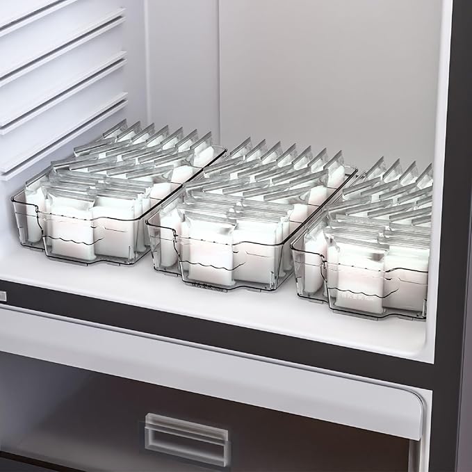 Yieach 6 Pack Pantry Organizers and Storage Bins,Large-Capacity Snack Organizer for Pantry Shelf,Bpa Free Refrigerator Organizers and Clear Fridge Organization and Food Storage Containers for Kitchen