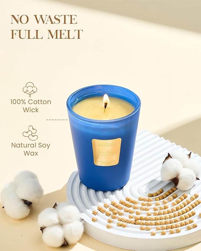 M&SENSE Peaceful Patchouli Soy Candle, 14.1oz 60H Long Lasting, Aromatherapy Candle for Meditation Stress Relief Winter Festival Housewarming Gifts