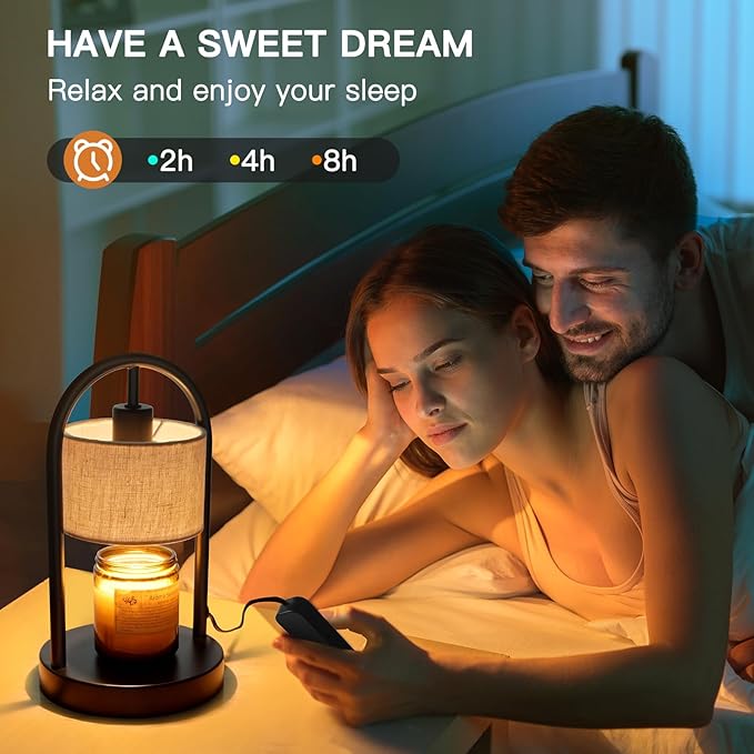 Candle Warmer Lamp with Timer, Dimmable Candle Lamp Warmer for Jar Candles, Wax Warmer with 2 Bulbs, Birthday Gifts for Women Mom, House Warming Gifts New Home Decor (Single-Bracket)