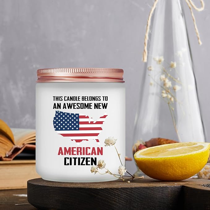 New American Citizenship Gifts - Congratulations New American Citizen Present - Cool US Flag Candle Gifts for 2025 US Citizenship, Women, Men, Friends, Family