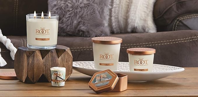 Root Candles Scented Candles in Travel Tin 24-Hour Honeycomb Traveler Handcrafted Beeswax Blend Candle, 4-Ounce, French Vanilla