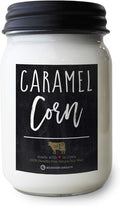 Milkhouse Candle Company - Caramel Corn - 13oz Beeswax and Soy Candles - Farmhouse Collection - 100% Natural, Paraffin Free, with Premium Fragrance Oil, Glass Jars with Lids