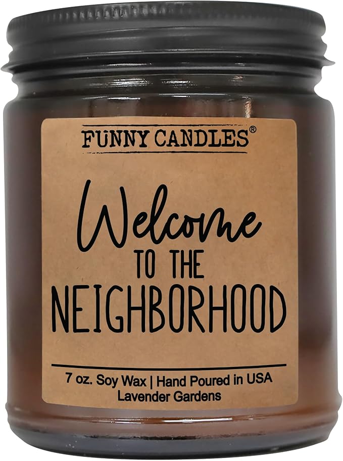Welcome to The Neighborhood Gift, New Neighbor Welcome Present, Best Housewarming Gifts 2025, House Warming for New Home Decor, Apartment - Lavender Scented Candles Made in USA