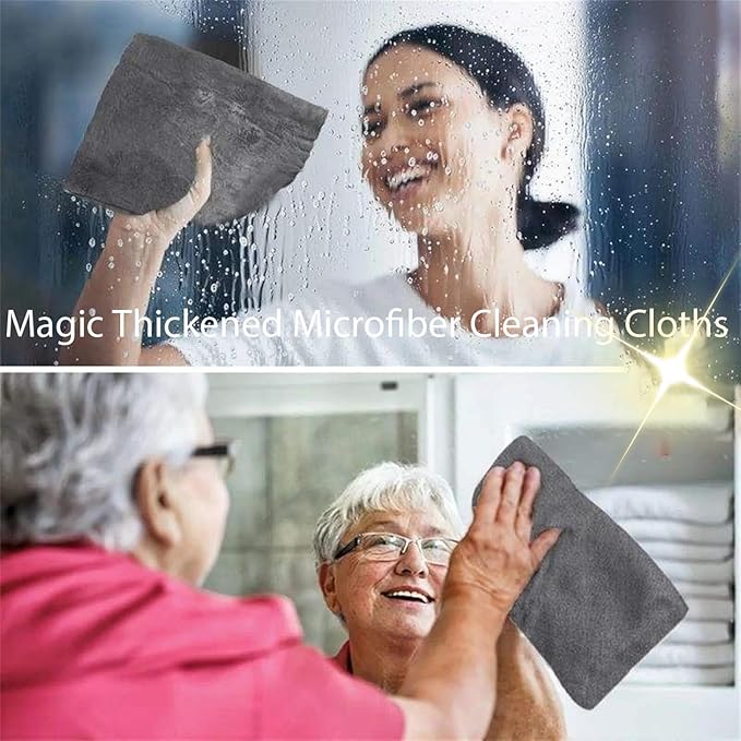 Magic Cleaning Cloth, Microfiber Cleaning Cloth, Reusable, Lint Free, Streak Free, Absorbent & Machine Washable Multipurpose for Cars, Windows, Glass, Mirrors & Kitchen (11.8×15.7in, 5pcs)