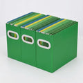 Hanging File Organizer Box, 3 Pack Green Cardboard File Folder Holder for Letter Size, Portable Desk Document Storage with Handles, for Office,Home,School