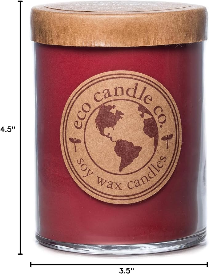 ECO CANDLE CO. Recycled Candle, Sterling Rose, 18 oz. Double Wick - Scents Of Green Notes, Fresh Cut Roses, Floral, & Musk - 100% Soy Wax, No Lead, Kraft Paper Label & Lid, Hand Made, Midwest Soybeans