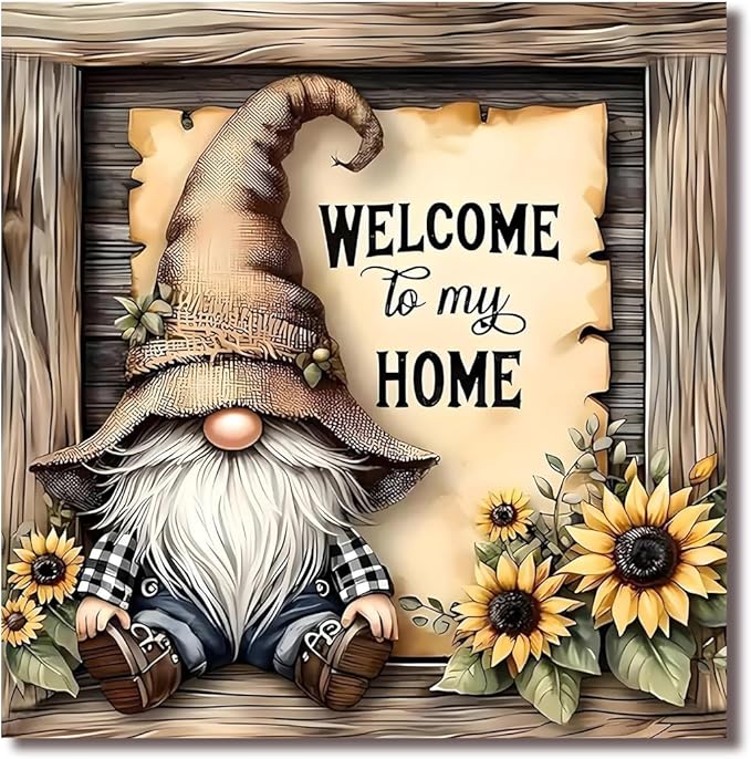Stamped Cross Stitch Kits for Adults - Gnome Embroidery Kits for Beginners Adults,11 CT Patterns Dimensions Counted Cross Stitch Kits for Adults Arts Craft 13.8x13.8 inch