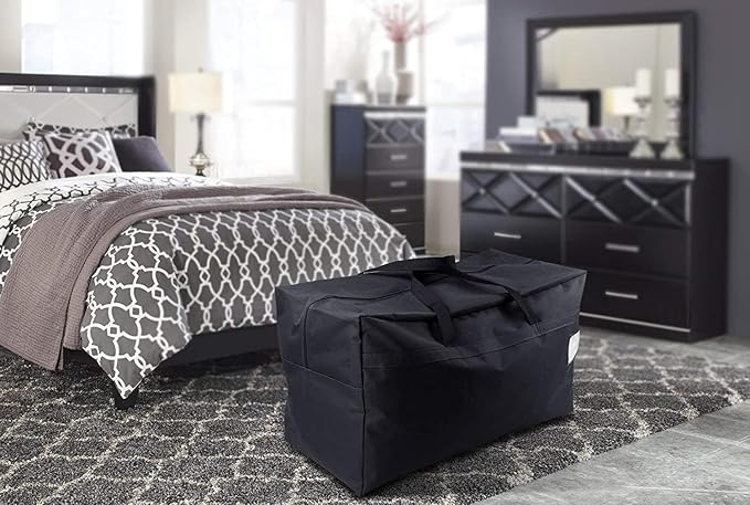 iwill CREATE PRO Pack of 3, 100L Large Size Ornament Festival Decoration Items Storage Bags, Such as Lights, Balls, Gift Wrapping, Travel Duffel Bags, Black