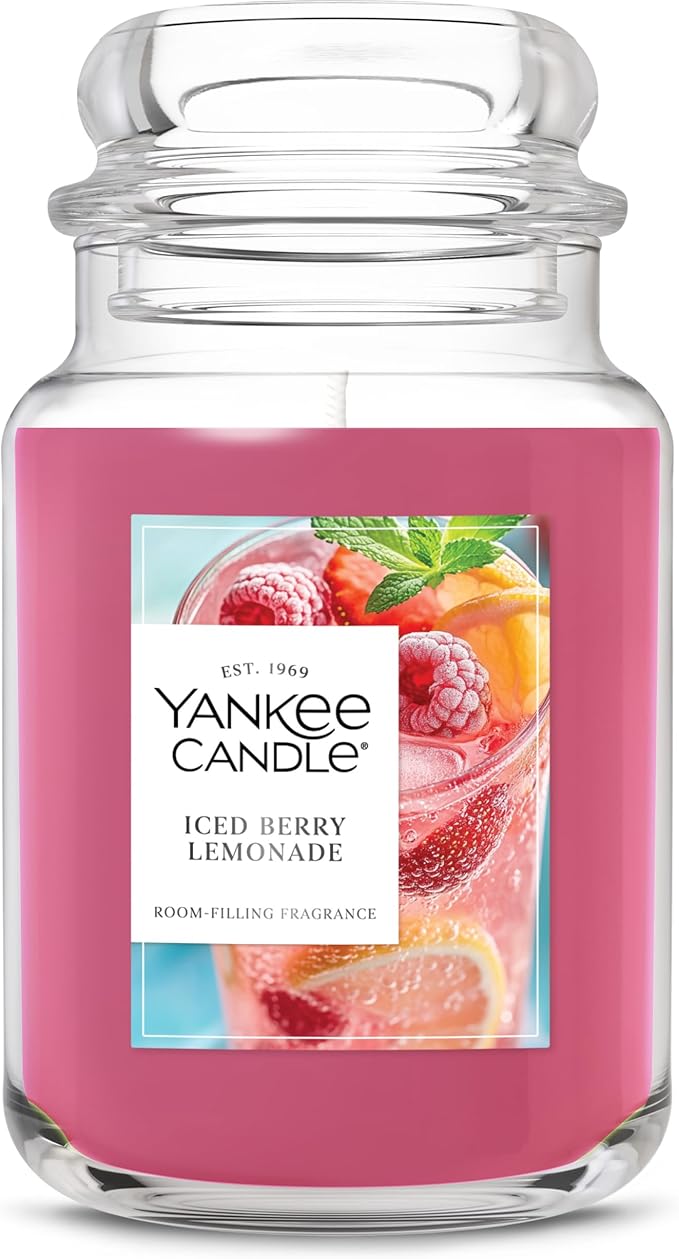 Yankee Candle Iced Berry Lemonade Scented Candle, 22oz Large Jar with up to 150 Hour Burn Time, Giftable