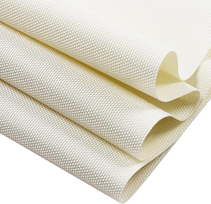 Soft Waterproof Canvas Fabric PU Backing, 600 Denier Ripstop UV Protection 30 x 60 Inch Canvas Cordura Fabric for Outdoor/Indoor, DIY Crafts, Bags, Awning, Marine, Furniture Cover(Ivory)