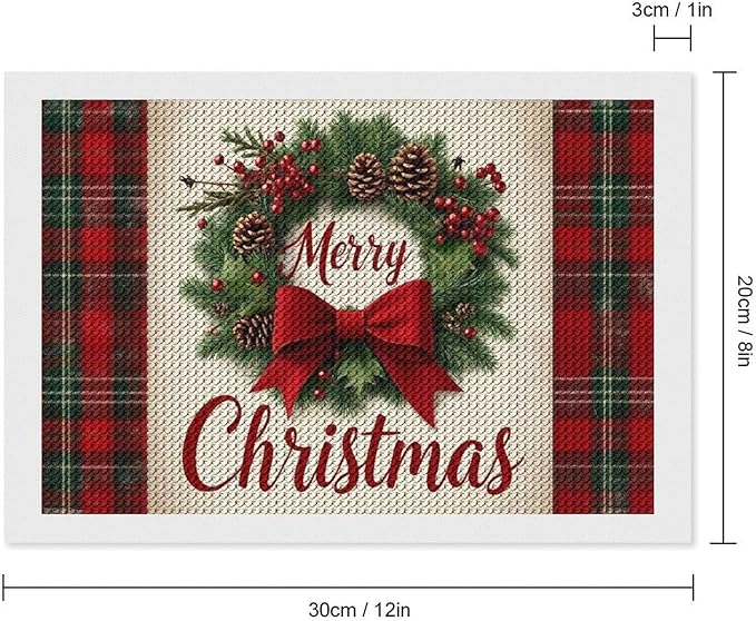 AIVKIEJK Diamond Painting Kits for Adults - Merry Christmas Red Bow & Pine Cones Painting DIY 5D Full Drill Diamond Dots Paintings with Diamonds Gem Art and Crafts Home Decor 8"x12"