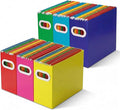 Hanging File Organizer Box, 6 Pack Colorful Cardboard File Folder Holder for Letter Size, Portable Desk Document Storage with Handles, for Office,Home,School
