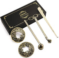 DORAFO 5 in 1 Candle Accessory Set Including Wick Trimmer、Candle Topper、Candle Snuffer、Wick Dipper Staniless Steel Candle Care Kit with Gift Package for Gifts - Bronze