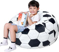 Lukeight Soccer Stuffed Animals Storage Bean Bag Chair Cover Only (Ships Empty, No Filling) - Velvet YKK Zipper Beanbag Cover for Kids Big kids, Washable Plush Toy Organizer, X-Large 30" D x 18" H