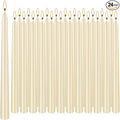 Ivory Taper Candles, 24 Pack 10 Inch Bulk Unscented 7-8 Hours Burn Time Smokeless & Dripless Elegant Dinner Candles Set for Home Décor, Wedding, Christmas, Household, Party