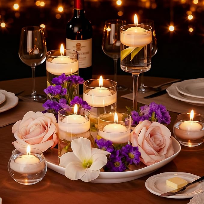 1.75 inch White Floating Candles, 36 Pack 5-6 Hours Long Burning Floating Candle, Burn Clean & Unscented Floating Candles for Centerpieces,Wedding, Christmas