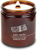 Hemlock Park Crackling Wood Wick Candle Handcrafted with Natural Coconut Wax (Large 16 oz, Palo Santo)