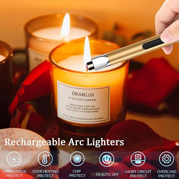 5 in 1 Candle Trimmer and Lighter Set with Candle Snuffer and Wick Trimmer with Tray, Gold Candle Wick Trimmer and Snuffer Set with Lighter and Wick Dipper for Scented Candle Lovers