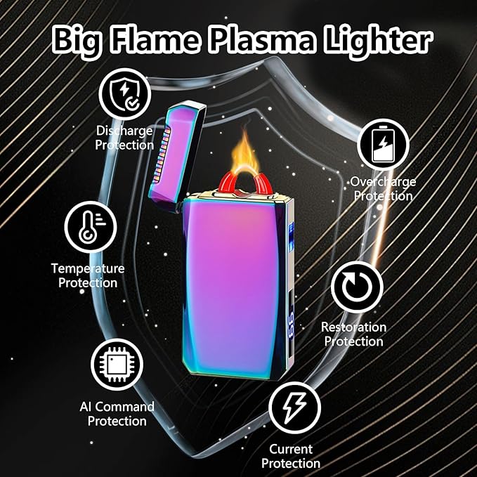 YOZWOO Rechargeable Electric Lighter USB C Electronic Lighters High Power Flame Arc Plasma Lighter Windproof Camping Lighters with Long Battery Life for Home and Outdoor (Magic)