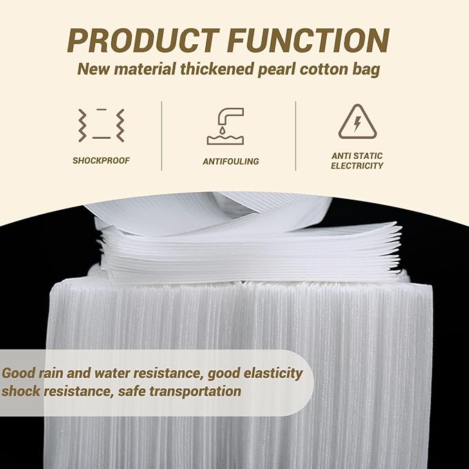 100 Pack 8'' x10'' Cushion Foam Pouches, Moving Supplies for Dishes, Packing Materials for Dishes & Cups, Glass Packing Paper and Plate Protectors for Moving(200x250x0.5MM)