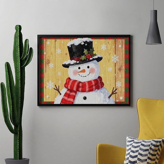 AIVKIEJK Diamond Painting Kits for Adults - Festive Snowman Red Scarf Painting DIY 5D Full Drill Diamond Dots Paintings with Diamonds Gem Art and Crafts Home Decor 12"x16"