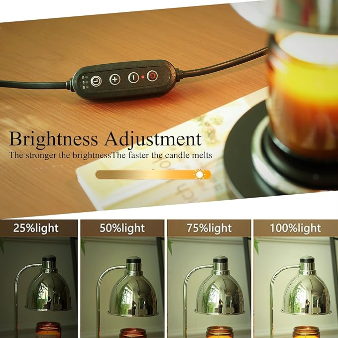 Candle Warmer Lamp with Timer Dimmable, Solid Wood Base, House Warming Gifts New Home Room Decor, Birthday Gifts for Women Mom, Bauhaus Style Wax Warmer Lamp for Jar Candles with 2 Bulbs
