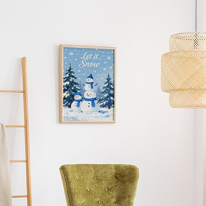 AIVKIEJK Diamond Painting Kits for Adults - Merry Christmas Snowman Winter Painting DIY 5D Full Drill Diamond Dots Paintings with Diamonds Gem Art and Crafts Home Decor 16"x20"