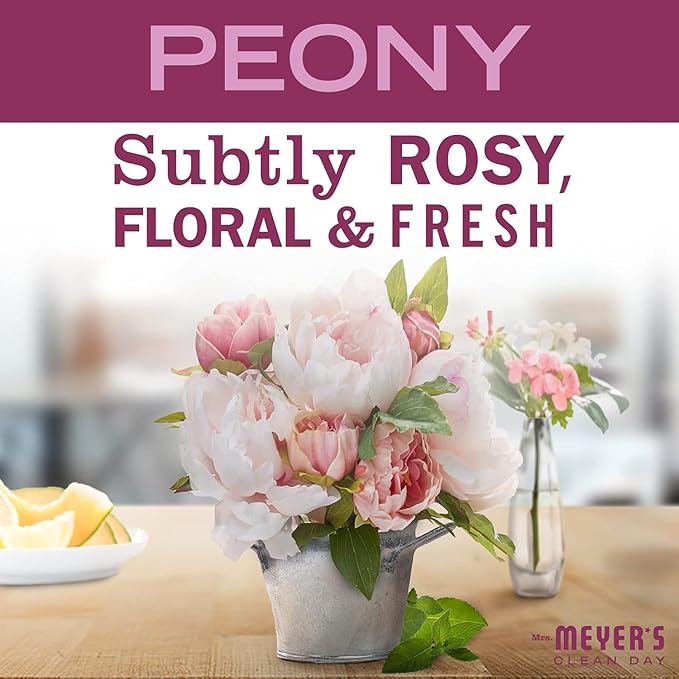 MRS. MEYER'S CLEAN DAY Aromatherapy Candle, 35 Hour Burn Time, Made with Soy Wax and Essential Oils, Peony, 7.2 Oz, Pack of 2