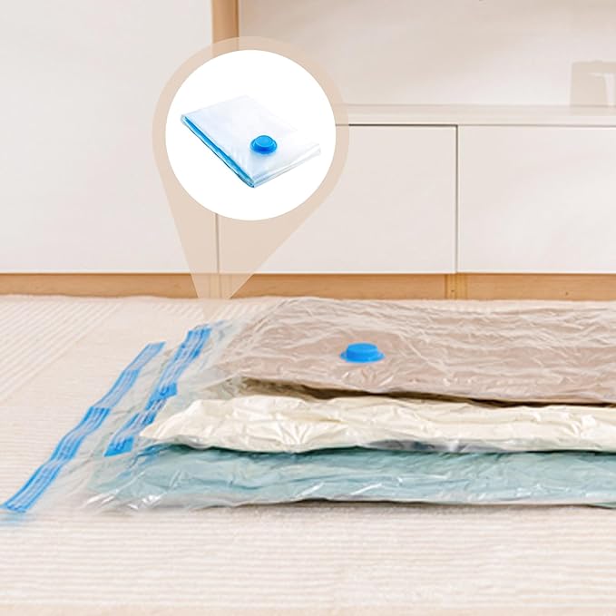 12Pcs 16x24 Inch Vacuum Storage Bags, Airtight Space-Saving Vacuum Seal Bags Portable Reusable Sealer for Home Travel Moving Supplies