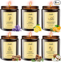 6 Pack 42oz Fall Scented Candles, Soy Wax Candles for Home, Aromatherapy Candle Gift Set for Women Men, Long Lasting Jar Candles, Ideal for Birthdays Holidays