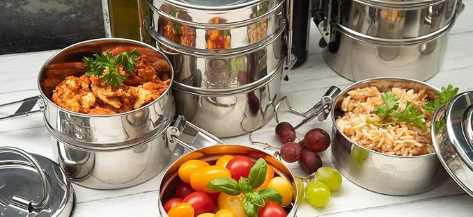 Indian-Tiffin 3 Tier Stainless Steel Small Tiffin Lunch Box