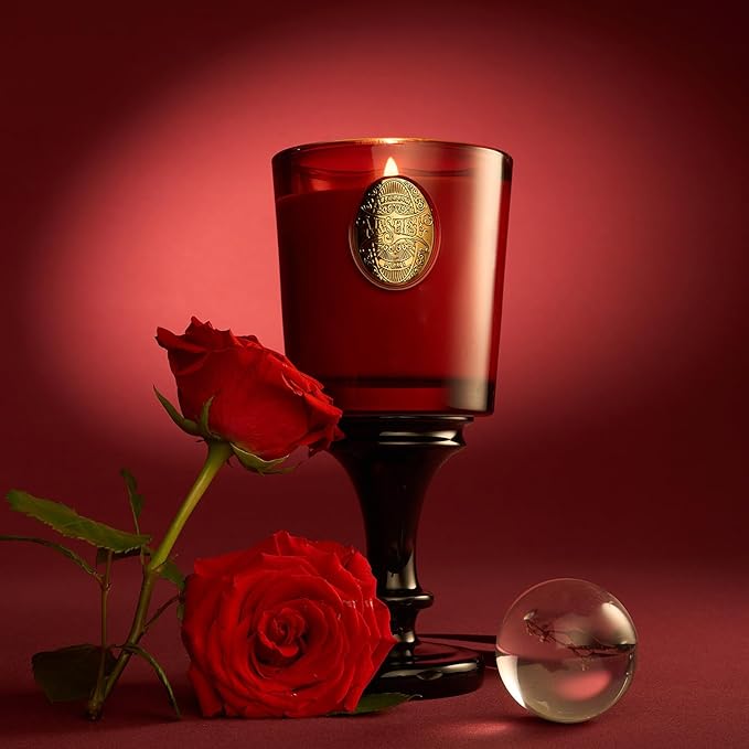 M&SENSE Natural Strong Soy Candle | Red Camellia & Vivid Red | 9.2 oz, 50H Burn Time | Candle for Her | Scented Candle for Women