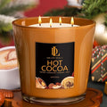 Large Candle Hot Cocoa Scented, 4 Wick Natural Soy Candles for Home Scented, 30oz Big Holiday Candle Long Lasting, Home Kitchen Scent Candles Housewarming Gifts for Women Men