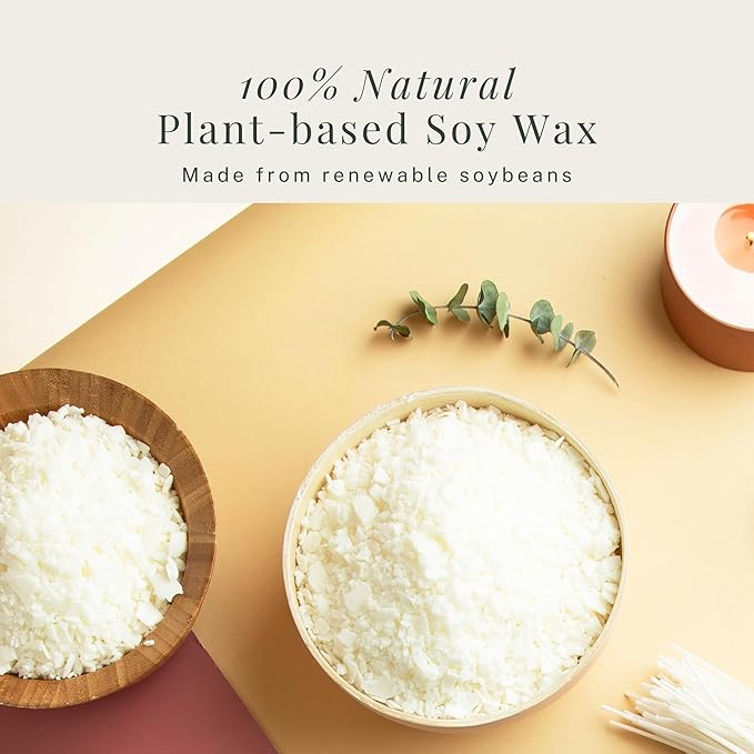 Hearth & Harbor Organic Soy Candle Wax for Candle Making, 10 lbs Natural Candles Making Supplies, Beeswax-Free, Paraffin-Free, Pure Soy Wax Flakes Perfect for Candles, Tealights and Melts