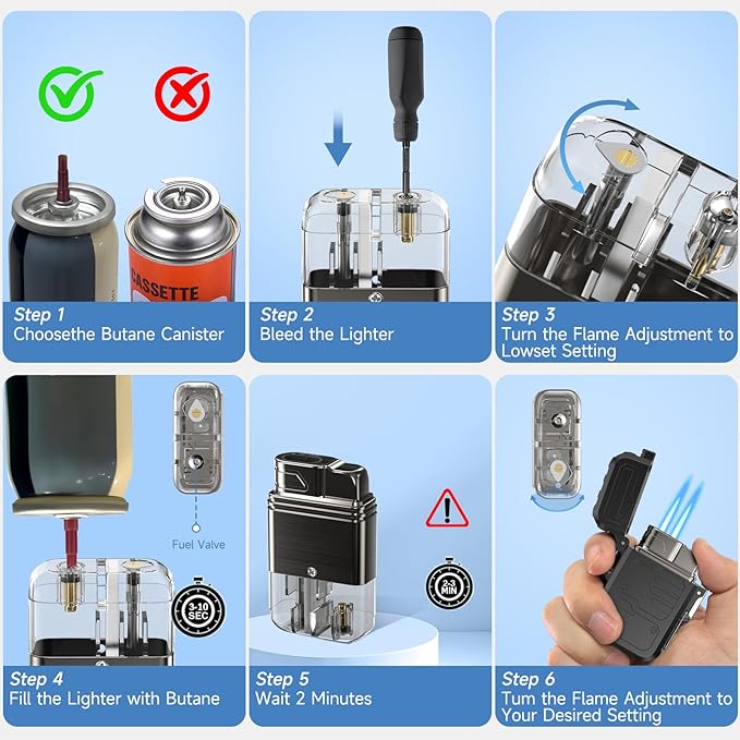 TOPAKY Torch Lighter, Waterproof Windproof Dual Flame Butane Lighter, Refillable Mini Gas Torch Lighter for Candle Fireworks Camping Hiking Tactical Gear (Not Prefilled)