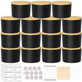 SUPMIND 4oz Candle Jars 15 Pack, Small Black Glass Empty Candle Jars for Making Candles with Bamboo Lids and Wick Kit, Wide Mouth Candle Container Bulk, Ideal for Candle Business Owners