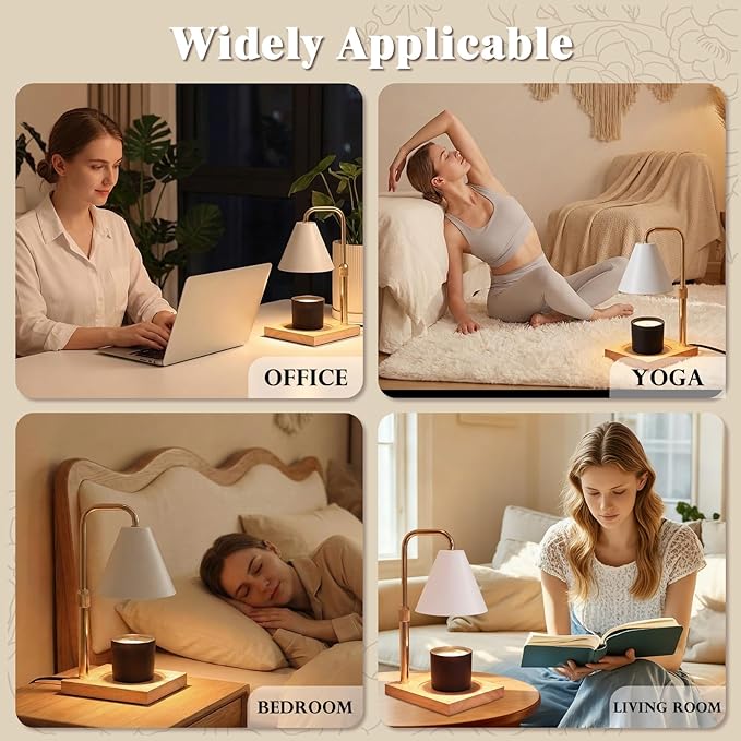 Candle Warmer Lamp with Timer - Wireless Remote Control, Gifts for Mom Grandma, Birthday Gifts, Mothers Days Gifts, House Warming Gifts New Home Decor,White