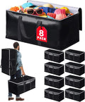 StoreHappily Heavy-Duty & Extra Capacity Moving Bags with Backpack Straps, Storage Totes with Double Zipper & Strong Handles, Packing Bags Alternative to Moving Boxes, Moving Supplies (8 Pack, Black)