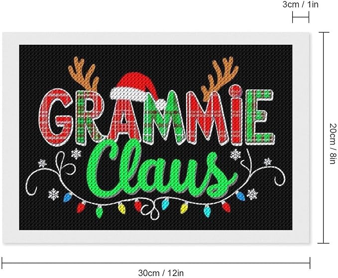 AIVKIEJK Diamond Painting Kits for Adults - Grammie Claus Grandma Christmas Xmas Painting DIY 5D Full Drill Diamond Dots Paintings with Diamonds Gem Art and Crafts Home Decor 8"x12"