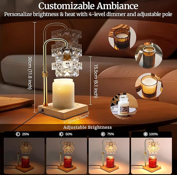 Alpharan Candle Warmer Lamp with Timer - Electric Wax Warmer for Home Desk Decor, Birthday Gifts for Women Mom Men, House Warming Gifts New Home Kitchen Office Dorm