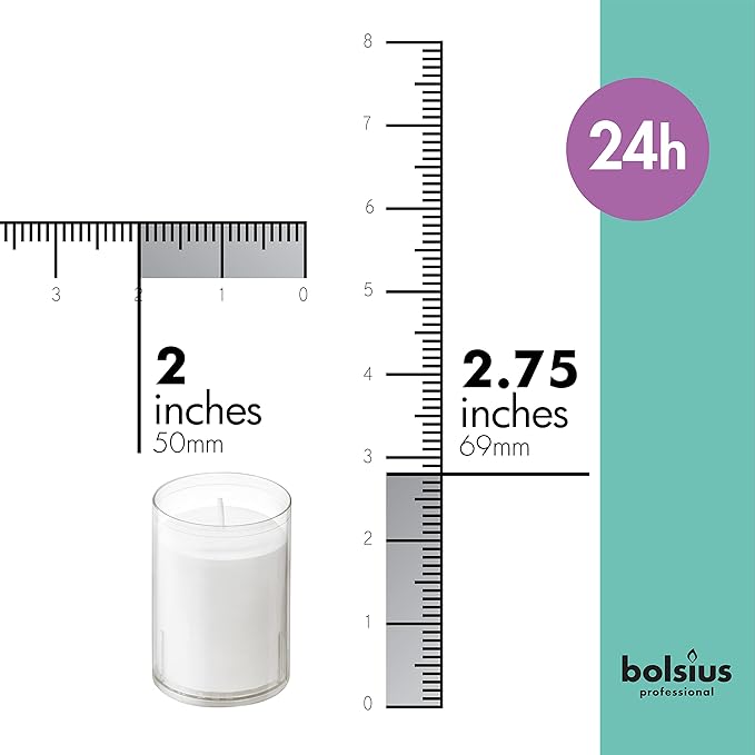 BOLSIUS 24 Hour Votive Candles - 20 Pack Restaurant Candles in Clear Unbreakable Plastic Cups - Premium European Quality - Unscented Smokeless Relight, Birthday, Party & Wedding Candles